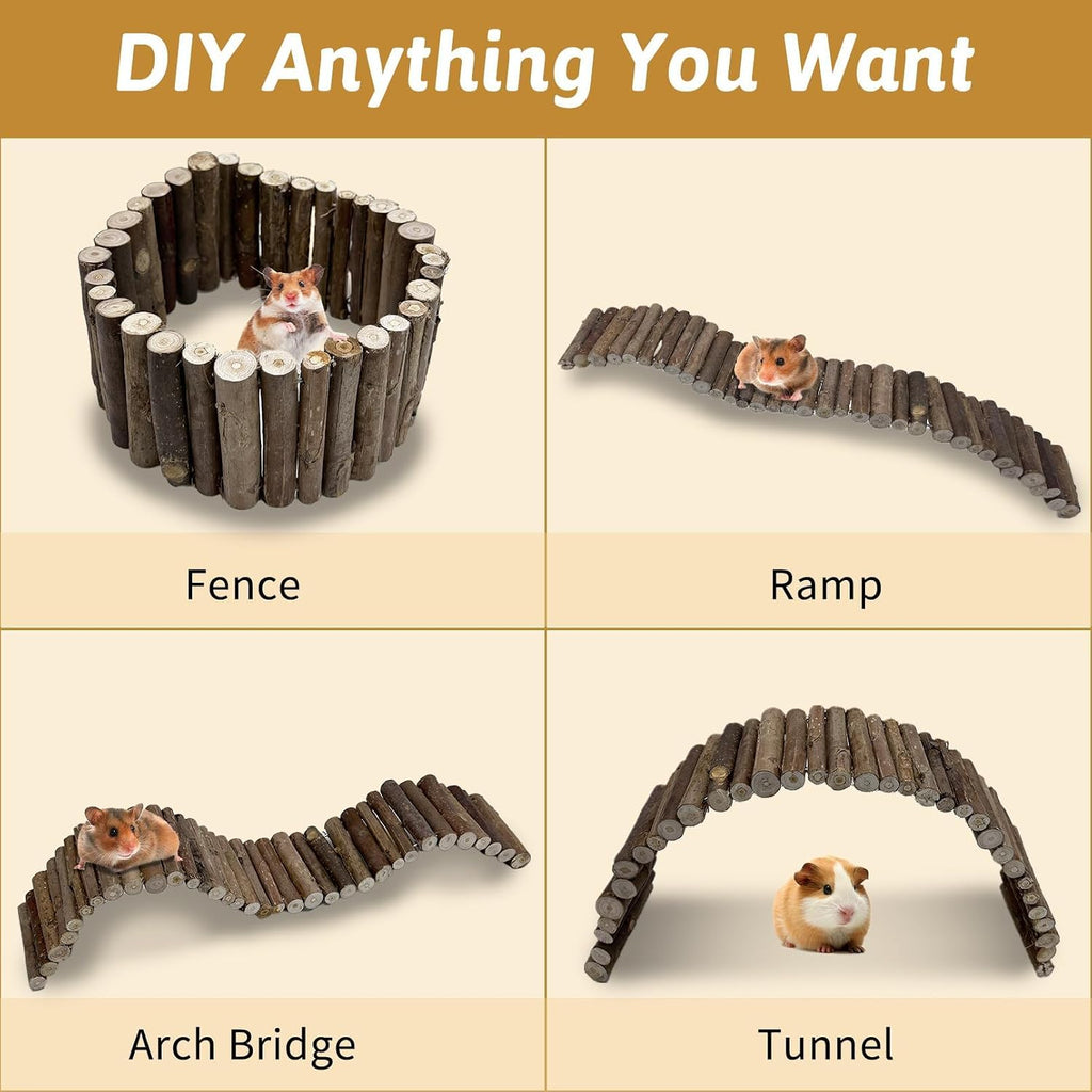 Hamiledyi hamster chew toy bridge showing the flexible metal wire assembly detail.