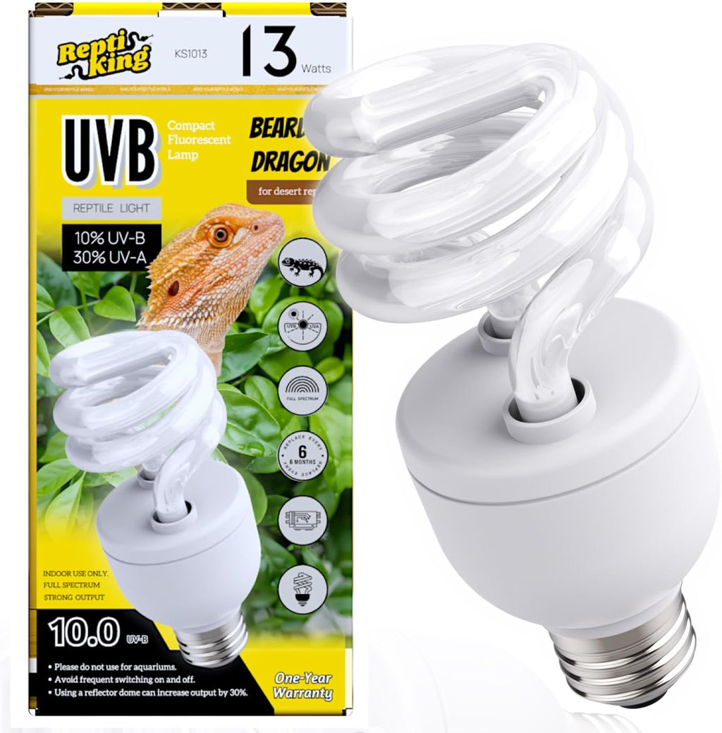 Illuminated spiral UVB bulb for desert pets