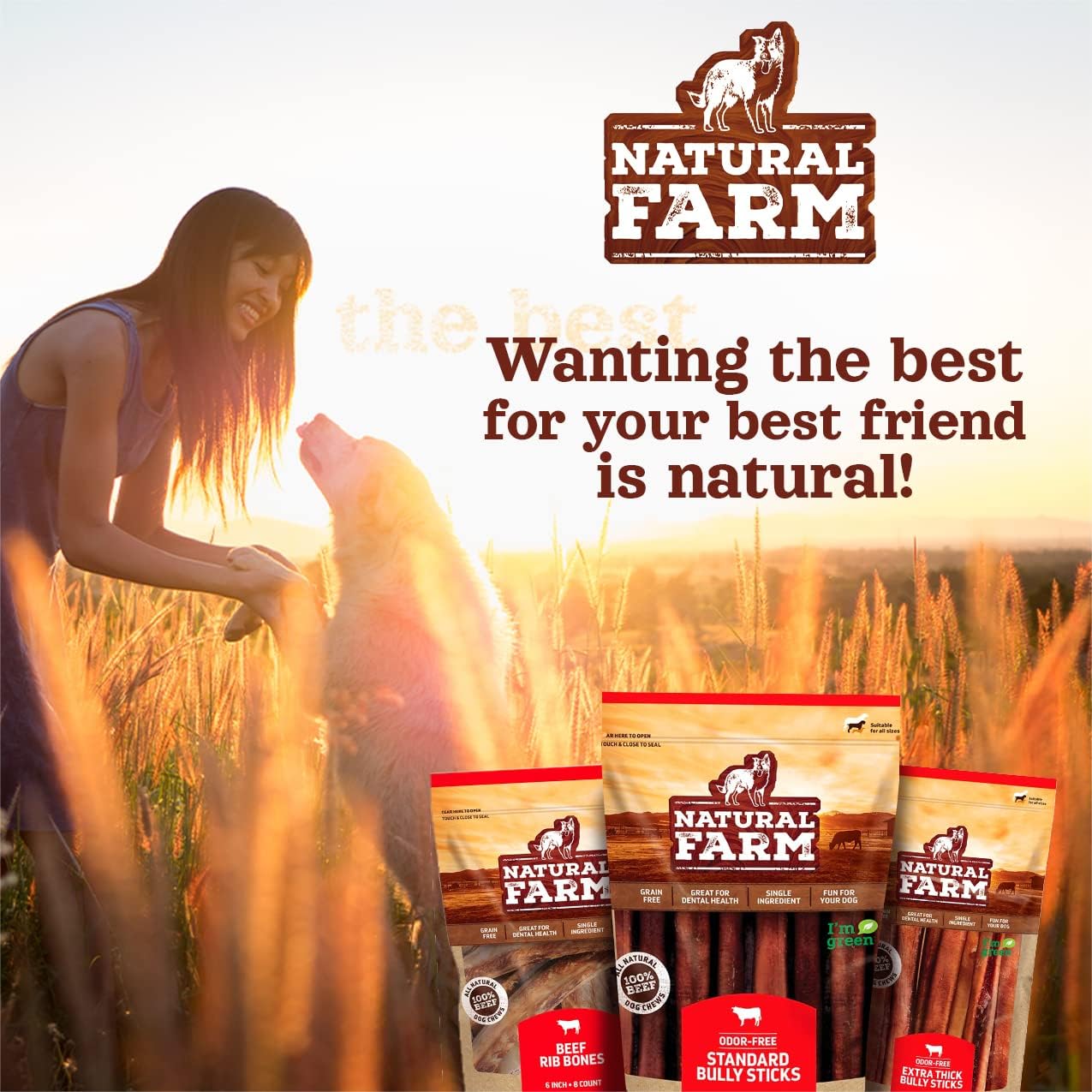 Natural Farm premium dog chews 25 count bag for health