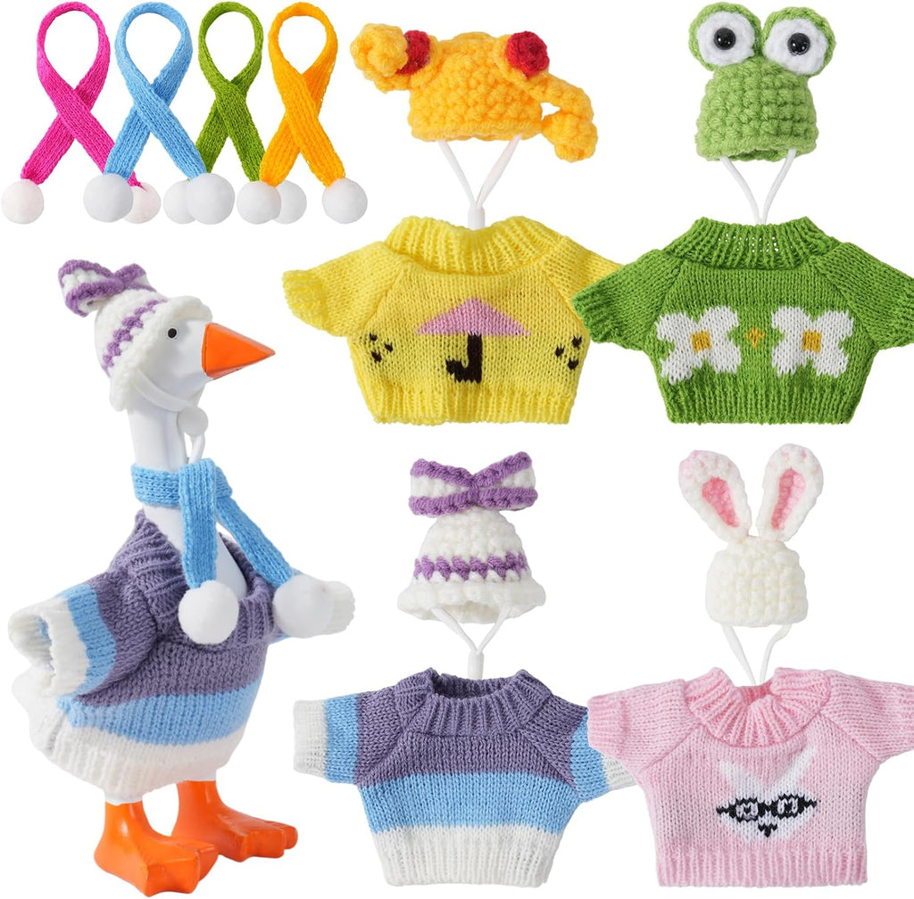 4 Set 7inch Desk Goose Outfits, Mini Desktop Goose clothes Desk Goose Accessories Set for Magnetic Goose Statue - Image 10