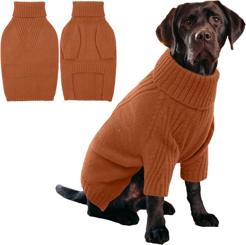 IECOii XXL Dog Sweater,Thermal Knit Big Dog Sweater Christmas,Pet Turtleneck Doggy Sweatshirt for Extra Large Dogs Boy Girl,Stretchy Large Dogs Cold Weather Outfit Pitbull Clothes,(Green XXL) - Image 13