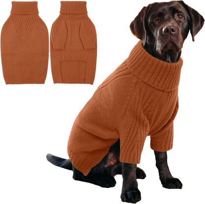 IECOii XXL Dog Sweater,Thermal Knit Big Dog Sweater Christmas,Pet Turtleneck Doggy Sweatshirt for Extra Large Dogs Boy Girl,Stretchy Large Dogs Cold Weather Outfit Pitbull Clothes,(Green XXL) - Image 13