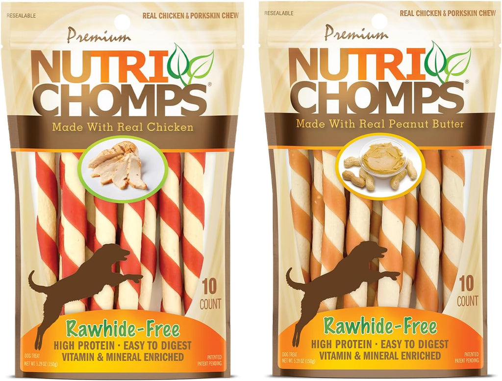 Nutri Chomps Dog Chews, 5-inch Twists, Easy to Digest, Rawhide-Free Dog Treats, 15 Count, Real Chicken, Peanut Butter and Milk flavors - Image 13