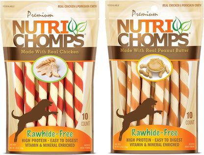 Nutri Chomps Dog Chews, 5-inch Twists, Easy to Digest, Rawhide-Free Dog Treats, 15 Count, Real Chicken, Peanut Butter and Milk flavors - Image 13