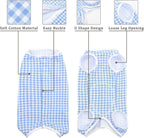 Kuoser dog surgery recovery apparel illustrating the button closure mechanism along the back.
