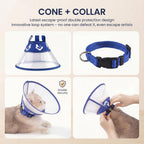 Adjustable Elizabethan collar for kittens highlighting the soft padded protective neck trim