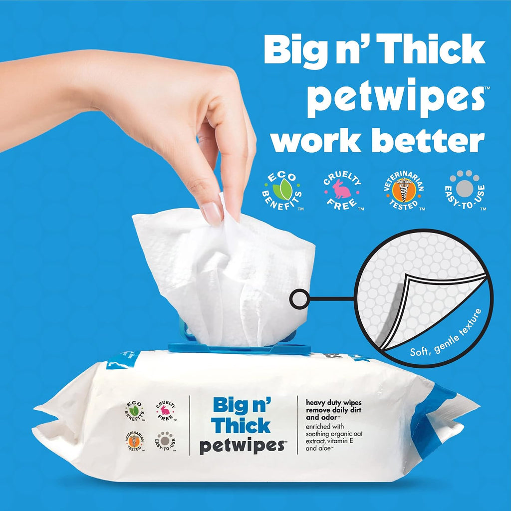 Heavy duty vanilla coconut scented pet wipes for daily paw and coat cleaning