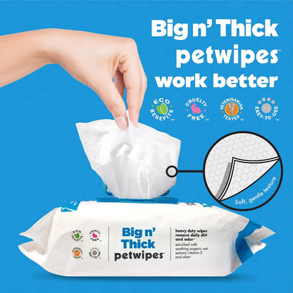Heavy duty vanilla coconut scented pet wipes for daily paw and coat cleaning