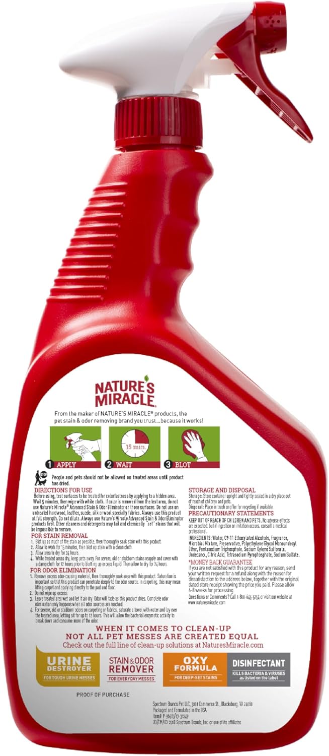 Nature's Miracle enzymatic formula bottle for severe dog messes