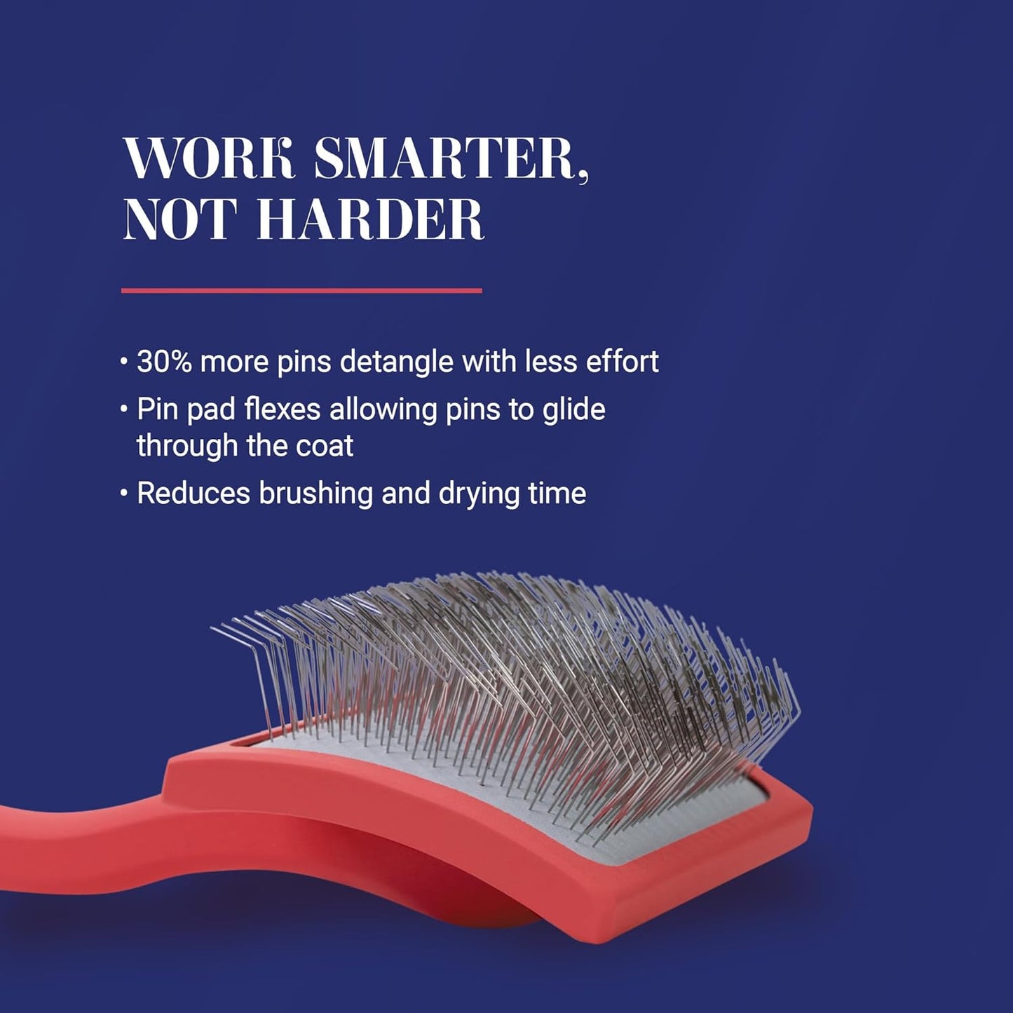 Professional dog slicker brush with non slip ergonomic handle grip