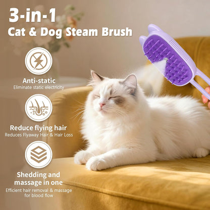 Cintoko pet grooming brush showing mist spray feature
