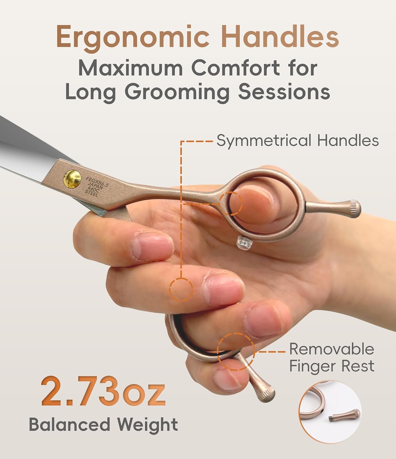 Premium imported pet grooming shears packaging and maintenance details