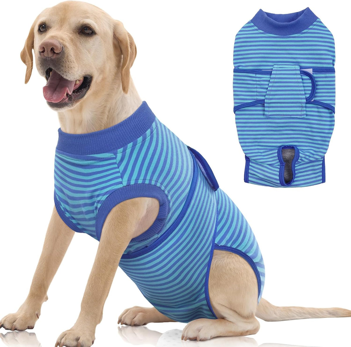 FUAMEY Recovery Suit for Dogs After Surgery,Soft Breathable Dog Bodysuit E-Collar & Cone Alternative Surgical Suit,Male Female Dog Neuter Spay Suits Anti Licking Wounds Onesie Rose Stripes L - Image 13