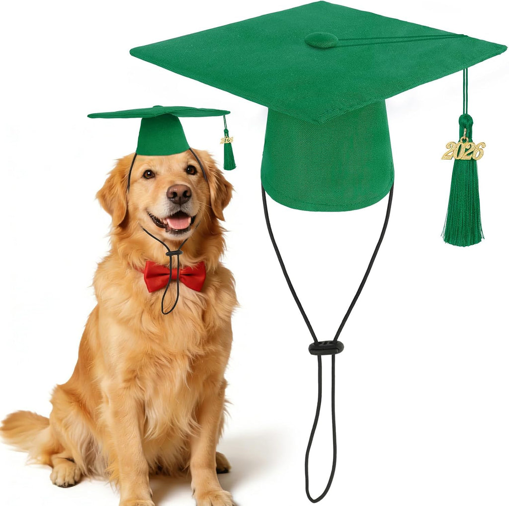 JULMELON Pet Graduation Caps with 2026 Pink Tassels, Dog and Cats Graduation Pink Hats Adjustable Mini Graduation Caps for AKC Graduation Photo Props Holiday Costume Accessories - Image 11