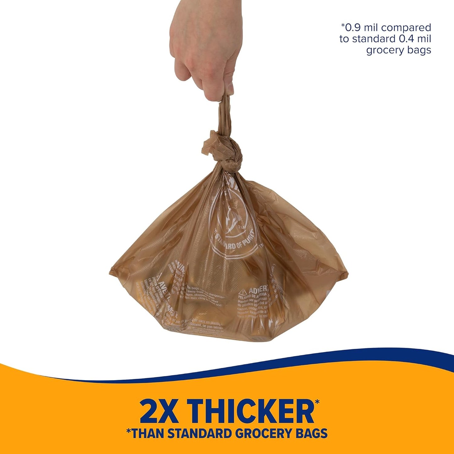 Arm & Hammer pet waste management refill bags being dispensed from the box