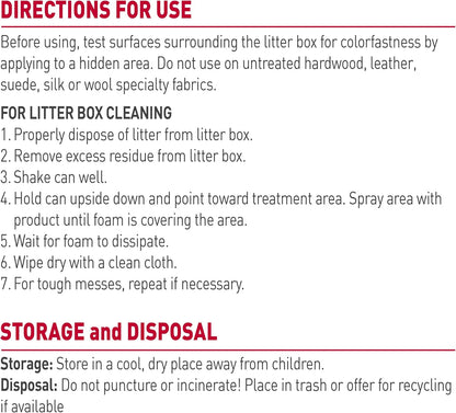 Safe pet safe cleaning formula aerosol can back label instructions display
