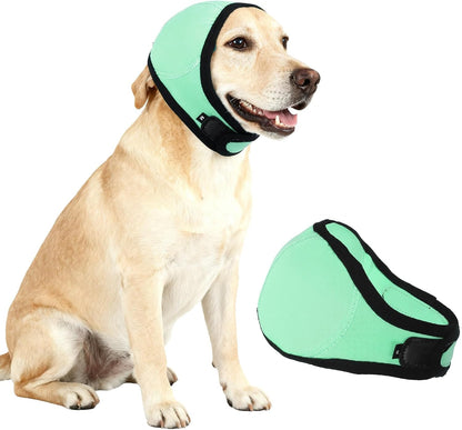 Petaxcell dog head wrap and cat ear muffs light green front view