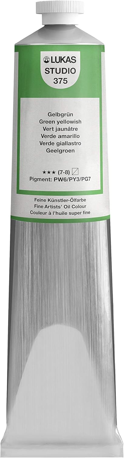 Lukas Studio heavy pigment oil paint back label and information