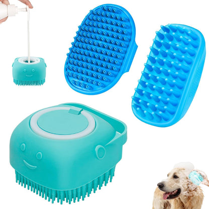 Close up of soft exfoliating bristles on the authentic imported pet scrubber