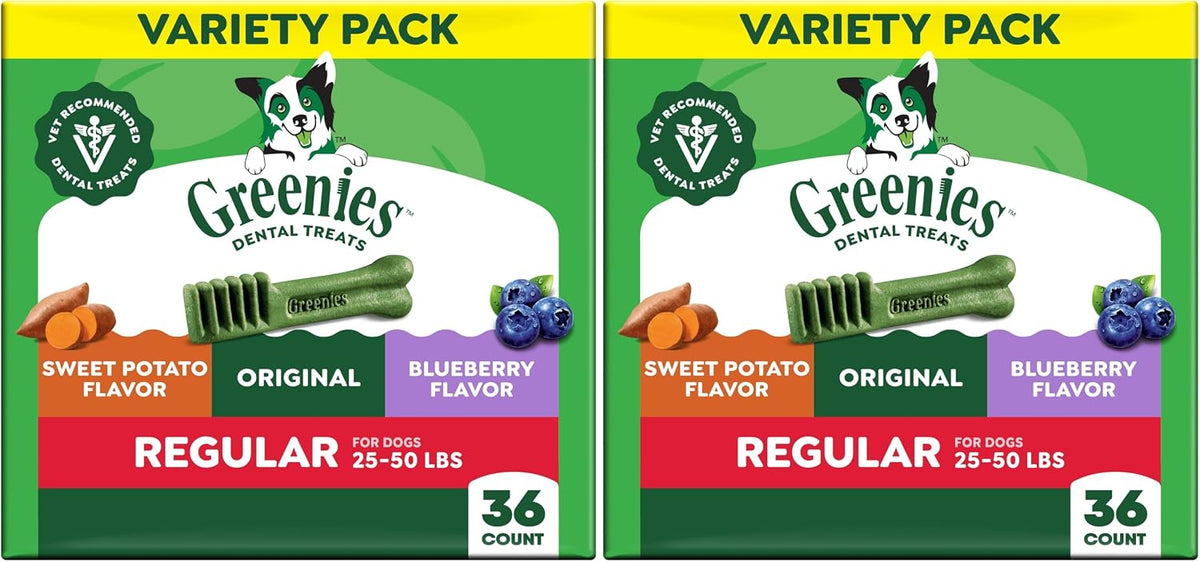 Greenies Veterinarian-Recommended Natural Dental Dog Treats, Dental Chews for Dogs, Regular Size, Variety Pack, (3) 12 oz. Packs, 36 Count - Image 15