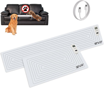 SEERWAY Scat Pet Shock Mat 2 Pieces in Different Size, Shock Pads for Dogs and Cats Training Indoor, Electric Repellent Mat Keeps Pets Off Couch, Sofa, Countertop, 3 Modes (60"x12"+22"x14") - Image 9