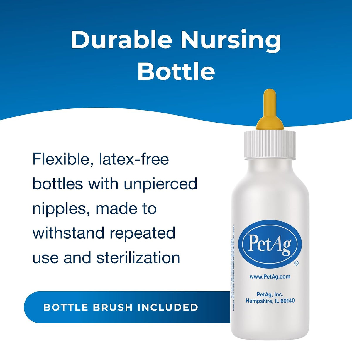 Pack of six PetAg nursing bottles arranged neatly to display the multi-quantity bundle packaging