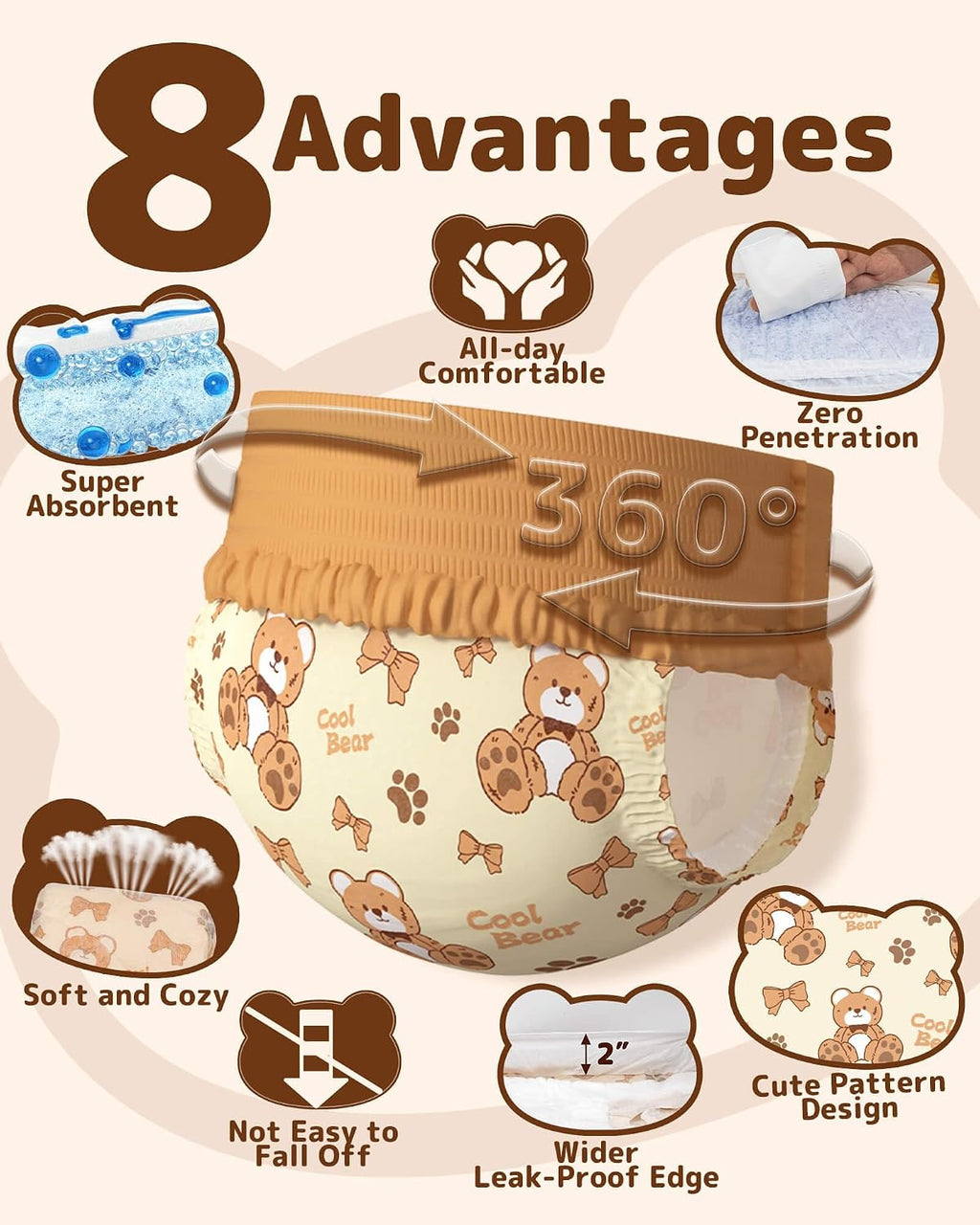 Dono disposable pet diapers demonstrating the convenient tear away side seams feature