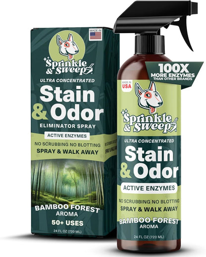 Sprinkle & Sweep twenty four ounce pet spot cleaning solution packaging details