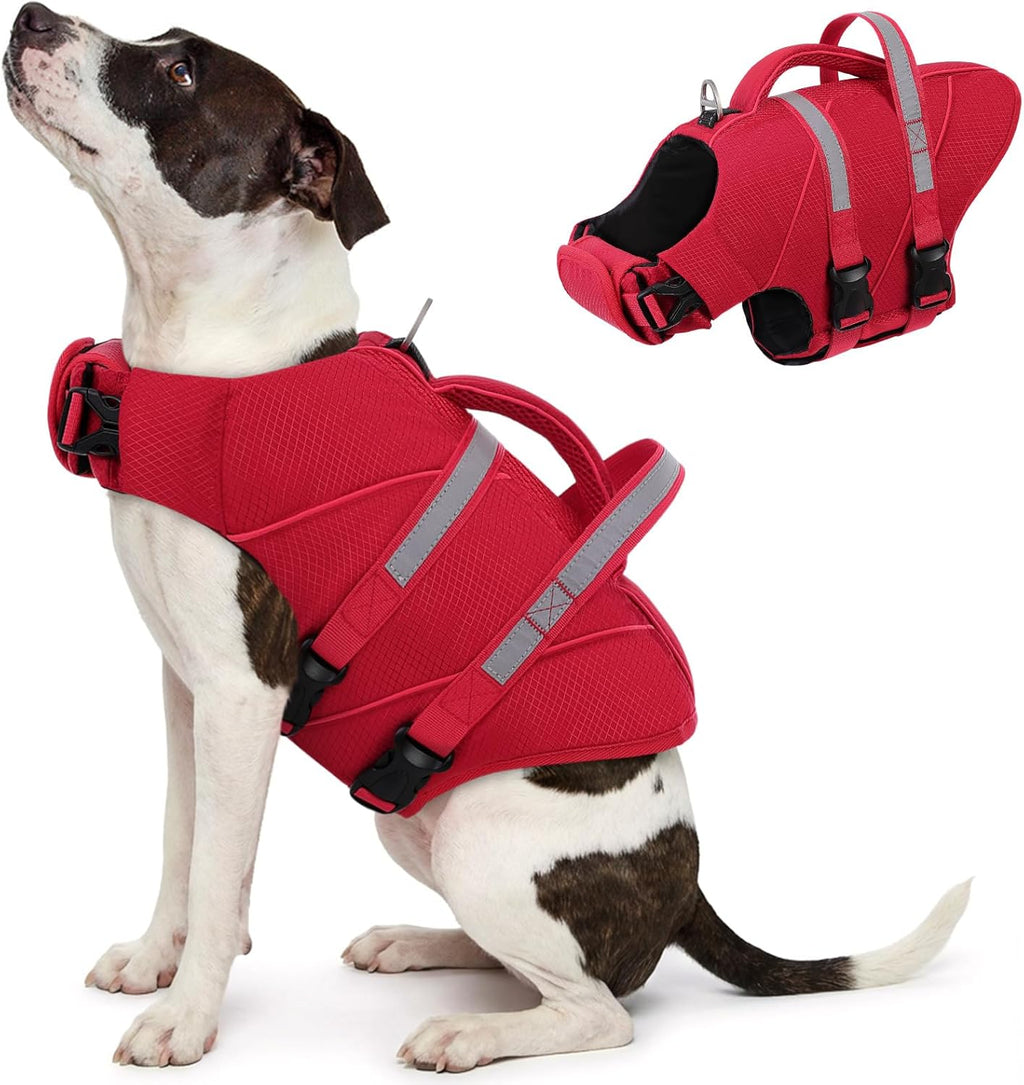Queenmore Small Dog Life Jacket for Swimming, Boating & Beach, High-Visible Ripstop Lightweight Pet Life Vest with Rescue Handle & Leash Hook for Puppies 8-15 lbs, Orange - Image 11
