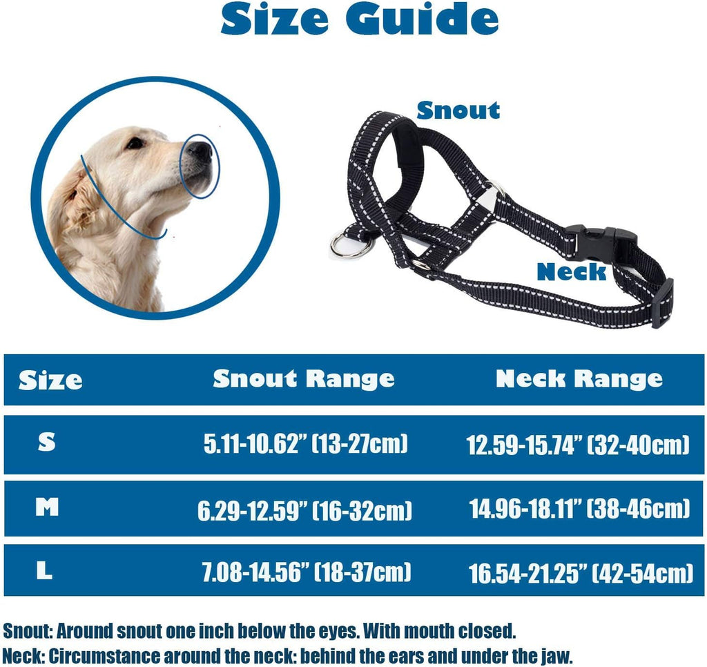Side view of Wintchuk dog head halter showing reflective stitching