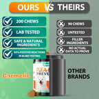 Carmelie puppy flea support oral treats displaying the authentic brand security seal and premium manufacturing standards