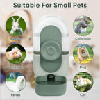 Lemtrflo 28oz Hanging Automatic Water DispenserRabbit Water Bottle,Bunny Guinea Pig Ferret Water Bowl for Cage,Suitable for Small Animal Puppies(Cage Grid Spacing Over 1.2'') (Green) - Image 2