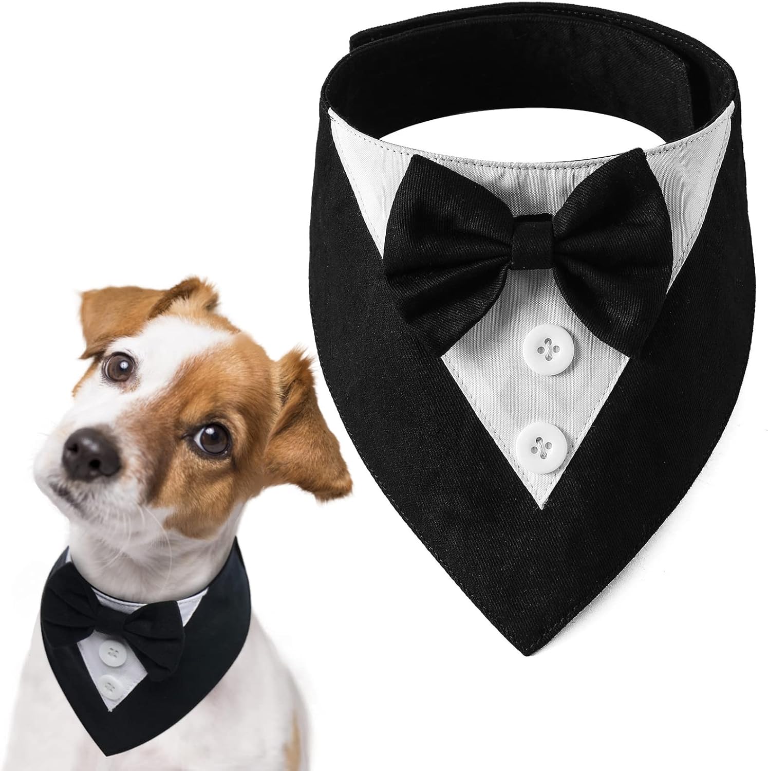FUAMEY Dog Tuxedo American Flag for Medium Dogs,Dog Formal Suit Dogs Attire Pet Bow Tie Puppy Party Costumes Cat Tux Outfits Pets Bandana Cosplay Adjustable Bowties 4th of July Independence Day M - Image 12