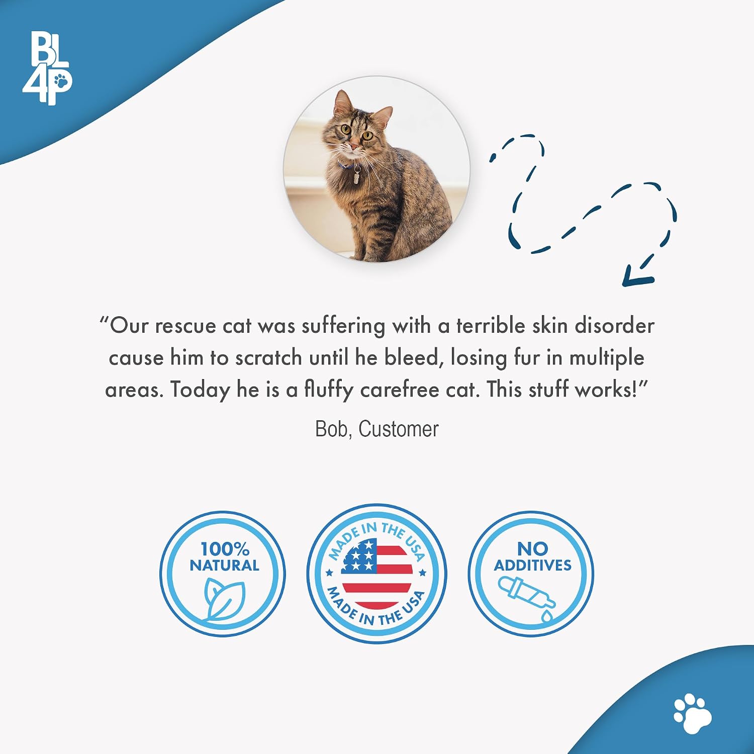 BestLife4Pets Cat Allergy Medicine packaging displaying natural immune support benefits for feline respiratory infections.
