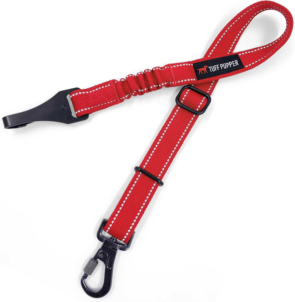 Tuff Pupper Dog Seat Belt | Adjustable Length Dog Seatbelt Restraint | Tangle-Free Locking Carabiner | Shock-Absorbing Bungee | Reflective Stitching for Visibility | Universal Fit for Cars & Trucks - Image 13