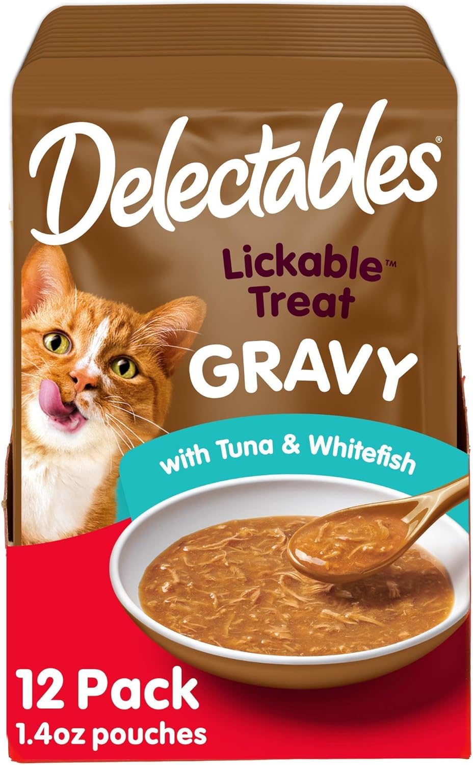 Delectables Lickable Treat Gravy Wet Cat Treat Variety Pack, Food Topper, Hydrating, Grain-Free, No Fillers, By-Products, Added Preservatives, 1.4oz Pouch, 12ct - Image 13