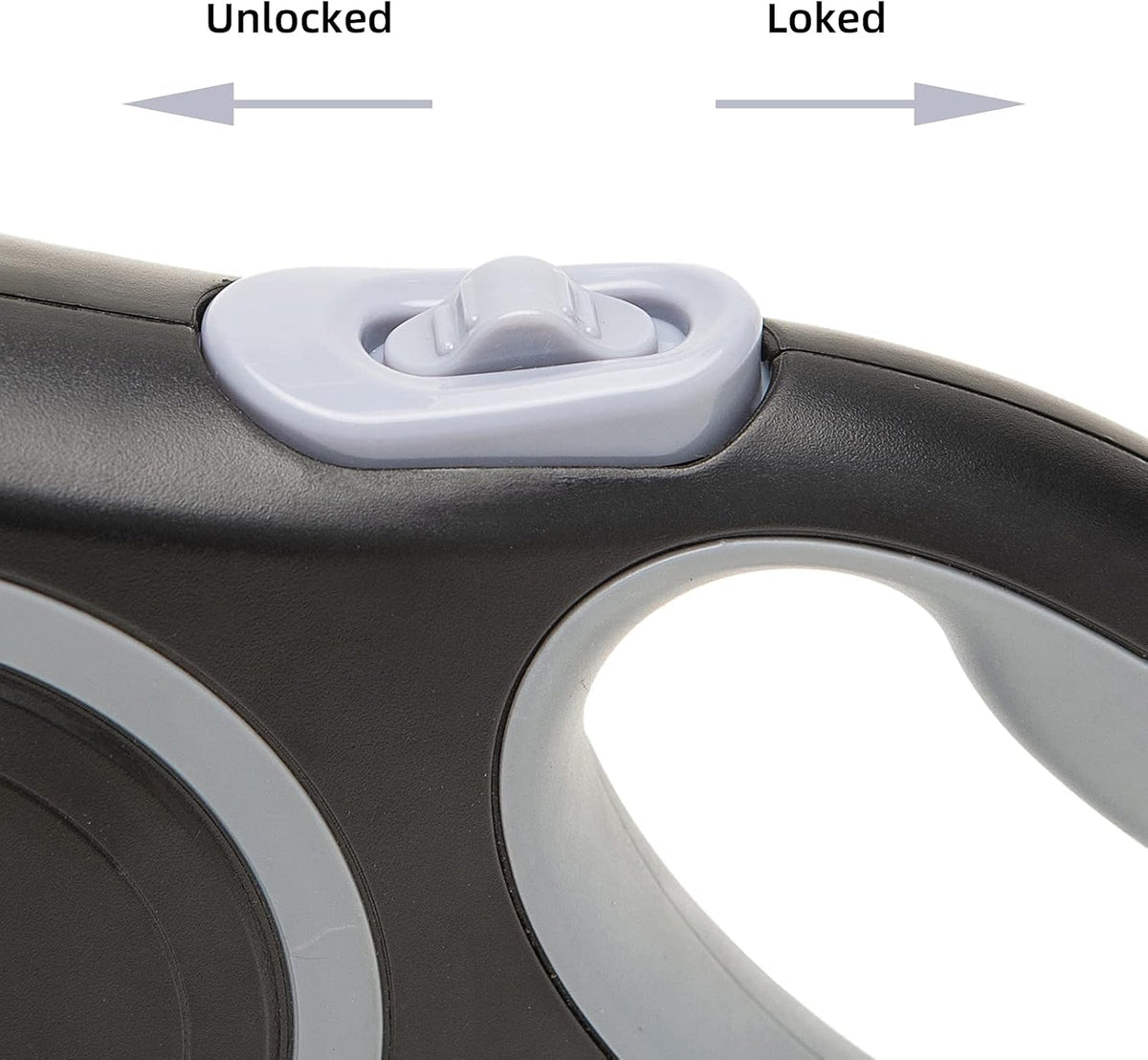 Ergonomic anti slip rubber handle design of Pina retractable leash