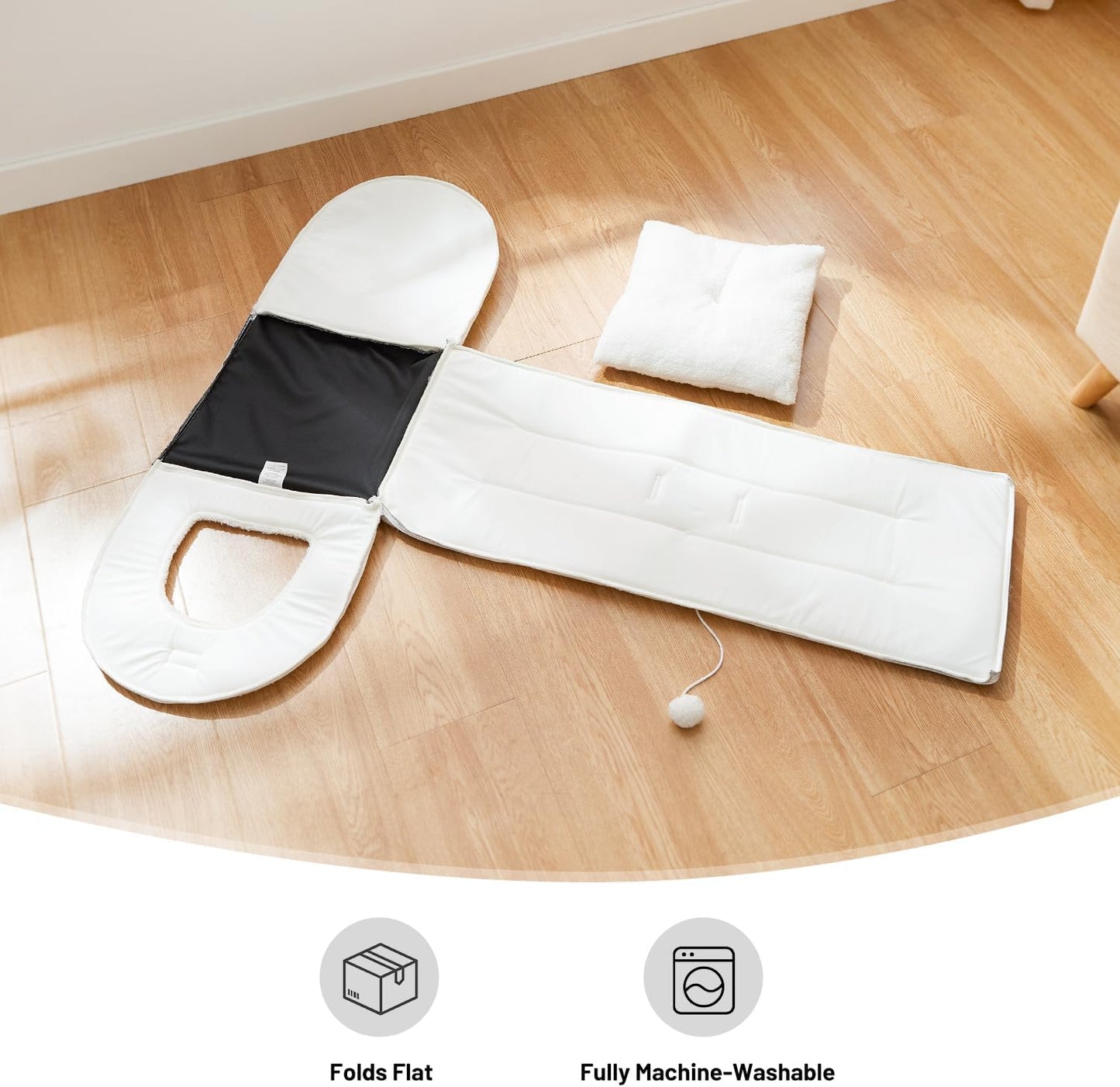 Zomisia 15 inch cat cave showing removable pillow