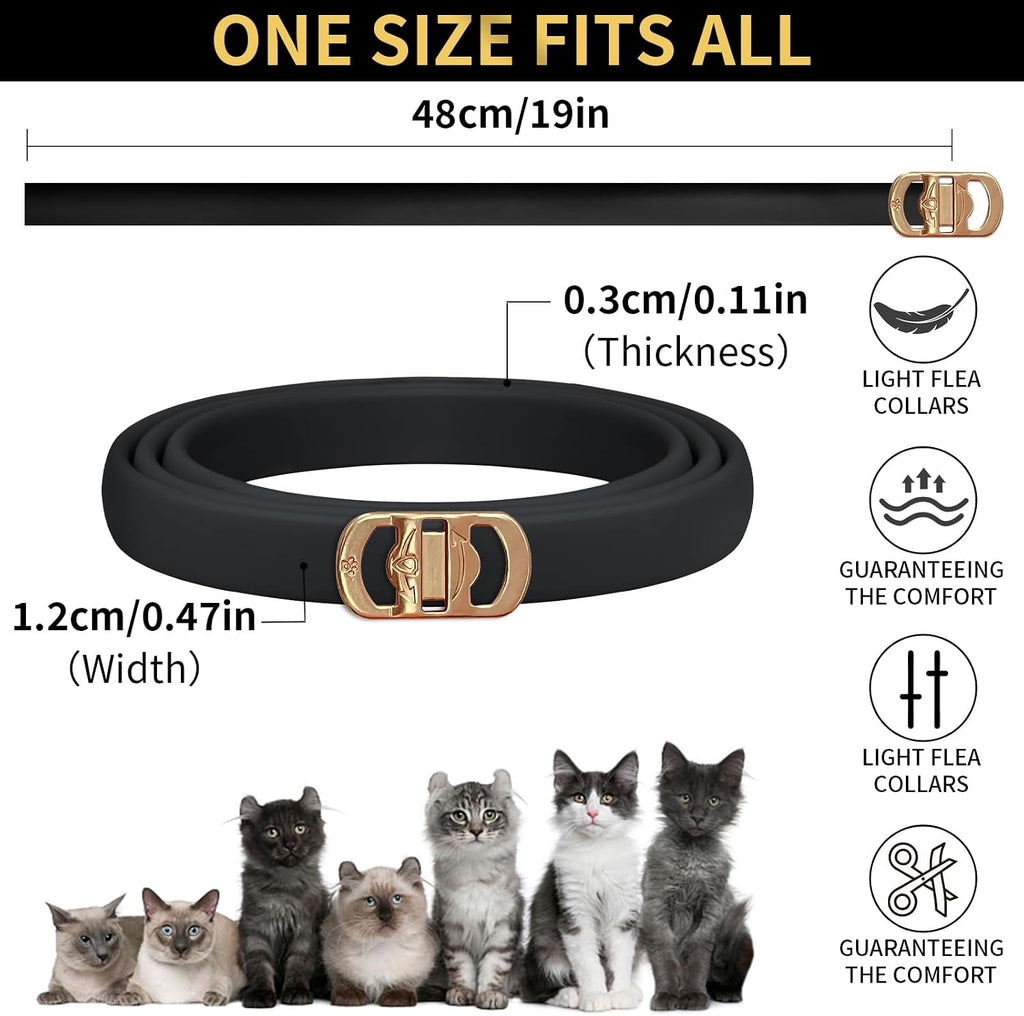 Cat wearing Yotango black flea and tick collar
