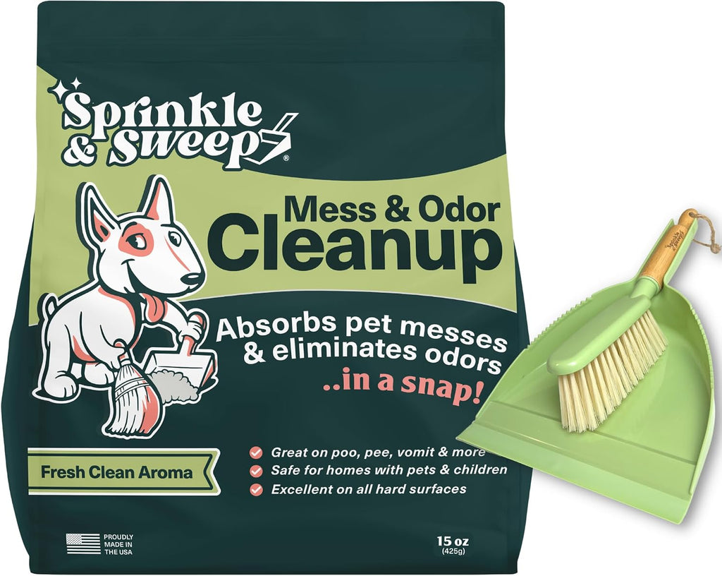 Sprinkle & Sweep: Pet Mess & Odor Cleanup - 15oz Bag - Dog Accident & Mess Clumping Powder, Remove Pee-Poop-Vomit from Hard Surfaces, Ultra-Absorbent - Image 12