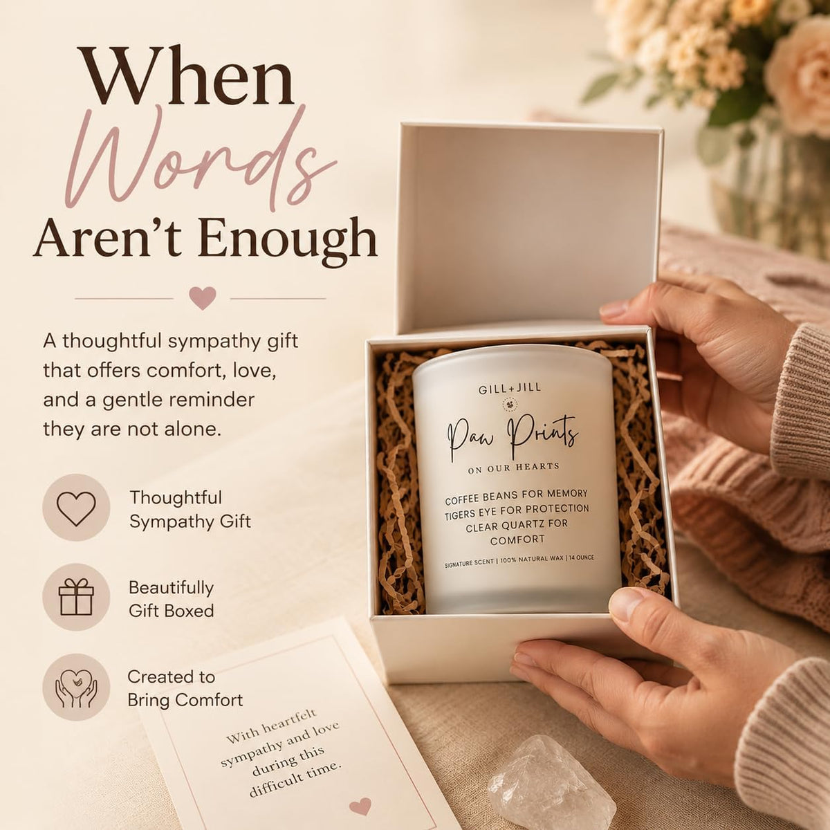 Premium Paw Prints Pet Memorial Candle - Paraffin-Free Soy Wax, Dog Memorial Gifts for Loss of Dog, Pet Loss Sympathy & Bereavement Gift, Rainbow Bridge Remembrance Gift for Grieving Pet Owner - Image 5