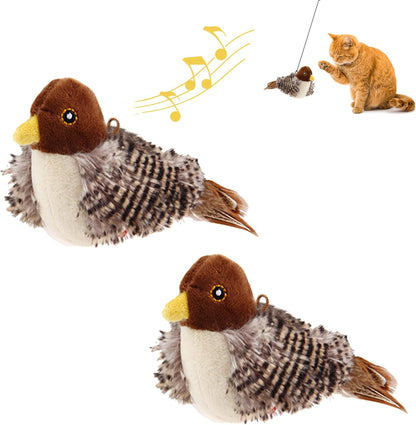GiGwi Interactive Cat Toys Squeaky, Stimulated Chirping Bird Toy Making Noise,Automatic Chirp Bird Cat Toy with Feather Tail, Melody Chaser Play and Squeak Kitten Toy for Boredom - Image 14
