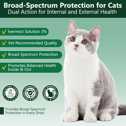 LuxeVib cat dewormer packaging showing natural internal balance support benefits