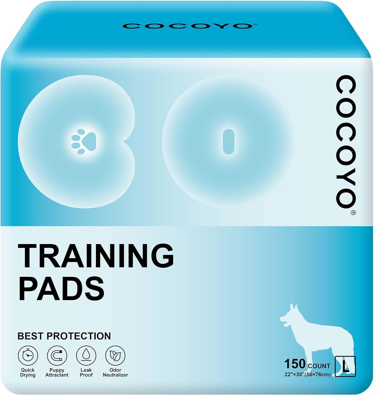 COCOYO large breed dog potty training pads size comparison