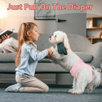 Ambreview disposable canine wrap back view illustrating breathable non woven fabric layers