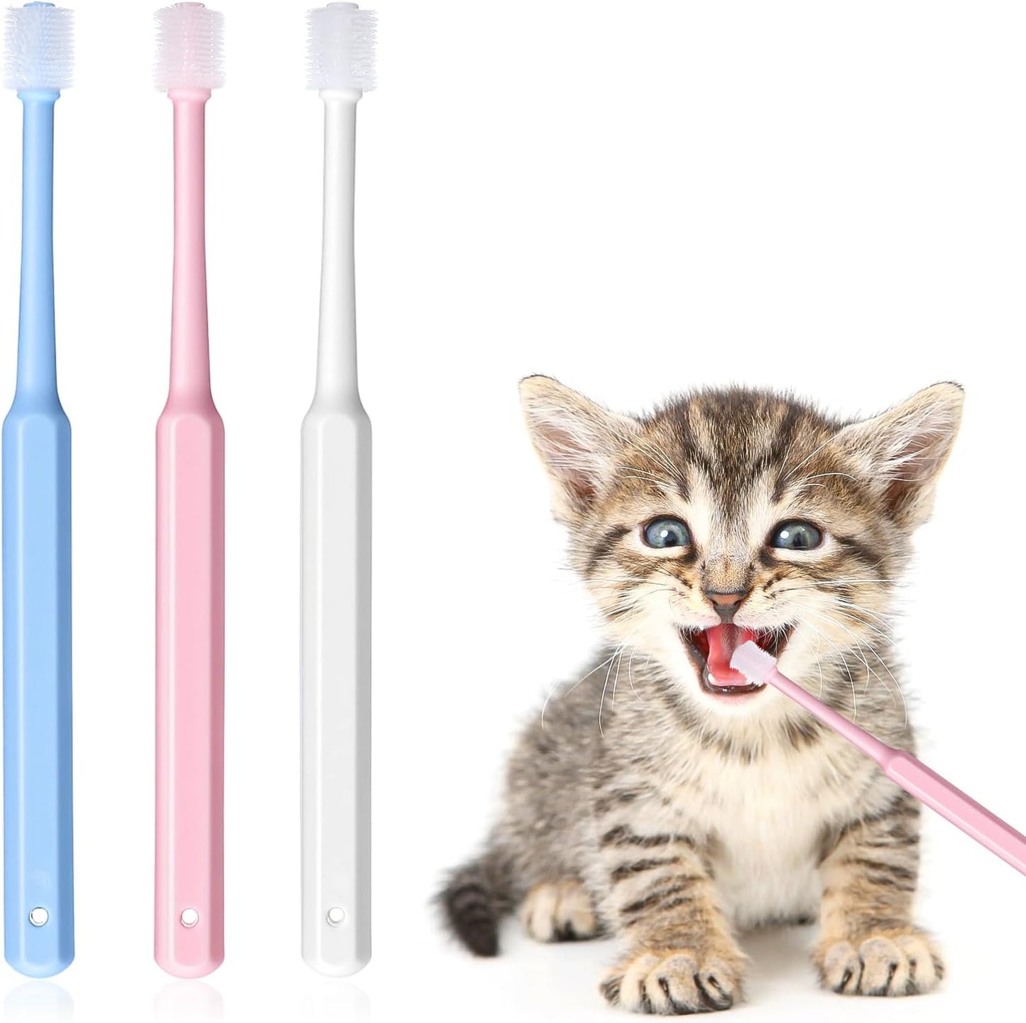 Wjiaaa 360 degree silicone pet toothbrush pack front view