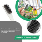 Long handle nylon wire brush for cleaning stubborn parrot droppings from cage bars