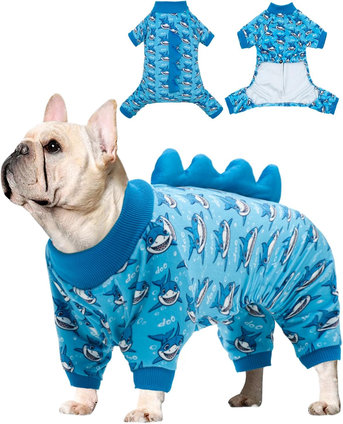 CuteBone Dinosaur Costume Dog Pajamas, Stretchy Spandex Crystal Velvet Sleepwear Coat for Small Dogs, Soft & Warm Pet Outfit Clothes for Cold Weather, Cozy Pullover Design COSP05S - Image 14