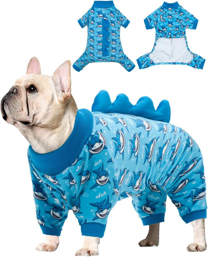 CuteBone Dinosaur Costume Dog Pajamas, Stretchy Spandex Crystal Velvet Sleepwear Coat for Small Dogs, Soft & Warm Pet Outfit Clothes for Cold Weather, Cozy Pullover Design COSP05S - Image 14
