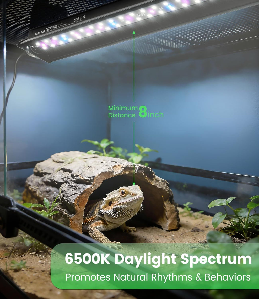 Side angle of the high output terrarium light showing the premium durable build.